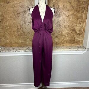 ASTR The Label Boogie Nights Halter Neck Jumpsuit Women's Medium Purple‎